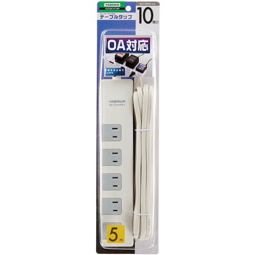 YAZAWA 雷サージ・ブレーカー集中SW付10個