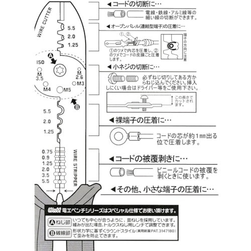 ベストツール WELL 電工ペンチ(裸端子圧着、オ