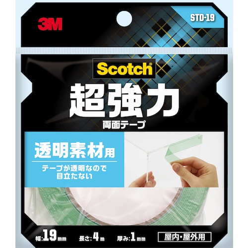 3M スコッチ 超強力両面テープ 透明素材用 19