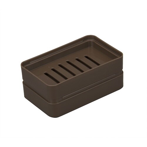 TONBO フロート石けん箱 水切り皿付 ブラウン