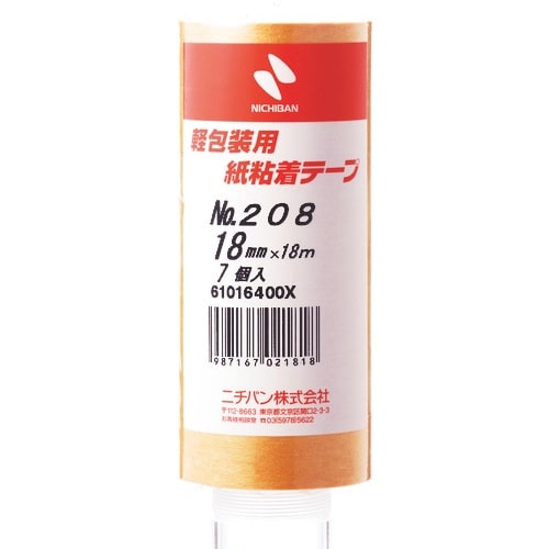 ニチバン 紙粘着テープ208H−18 18mmX1
