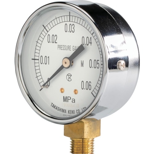 高島 一般圧力計(A枠立型・φ60) 圧力レンジ0