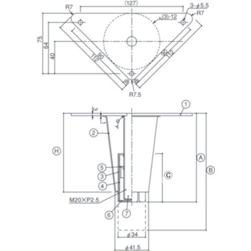 SUGICO アジャスト脚 三角座 TO−125−