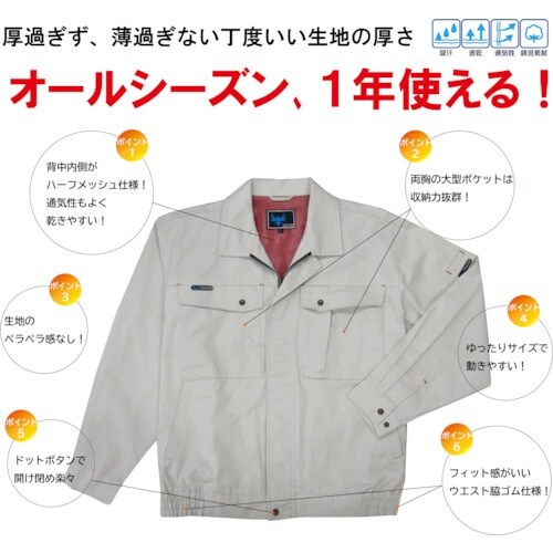 TEAGLES 綿混ブルゾン シルバーグレー 5L