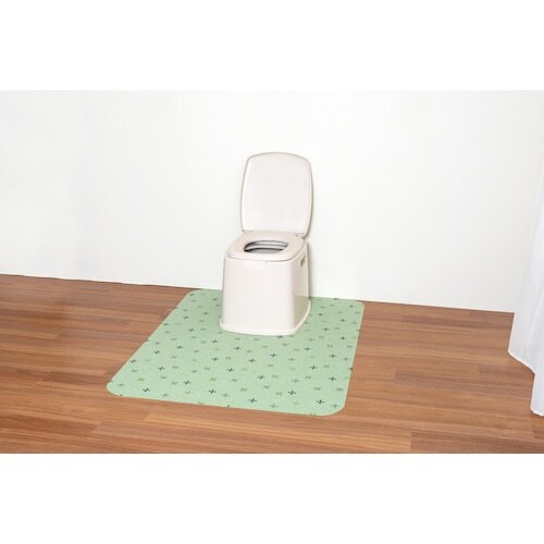 サンコー ポータブルトイレマット 大判 グリーン