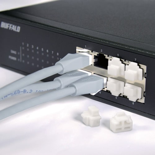 BUFFALO LANポートカバー 6個入り ホワ
