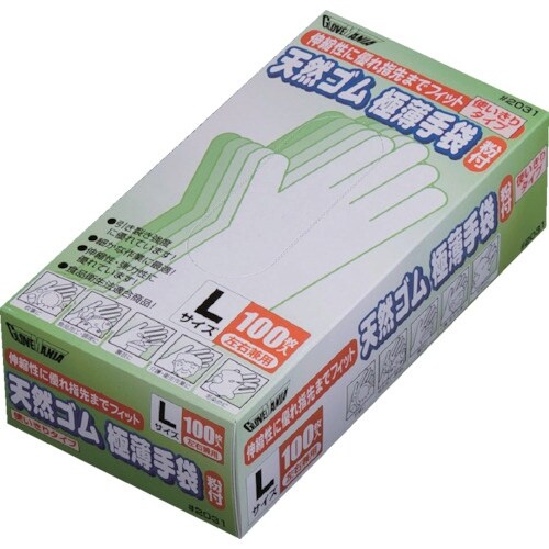 川西 天然ゴム使いきり手袋 (100枚入)
