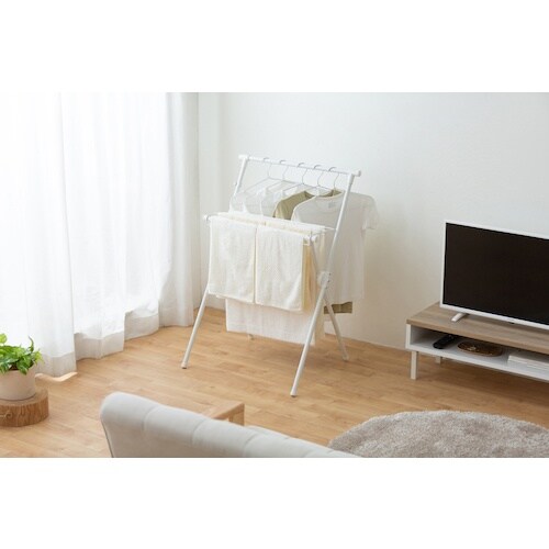 IRIS 296114 簡単組立スタイル物干し ホ