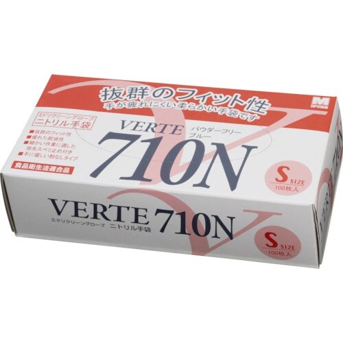 ミドリ安全 ニトリル使い捨て手袋 極薄 粉なし 青