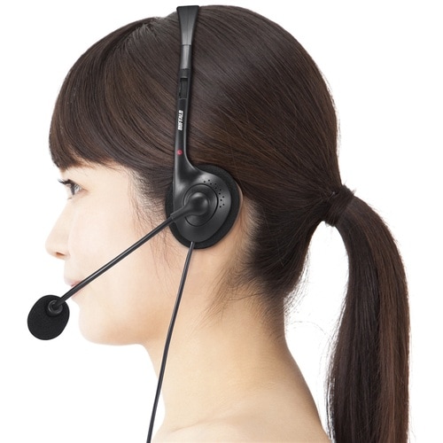 BUFFALO 片耳ヘッドバンド式モノラルヘッドセ