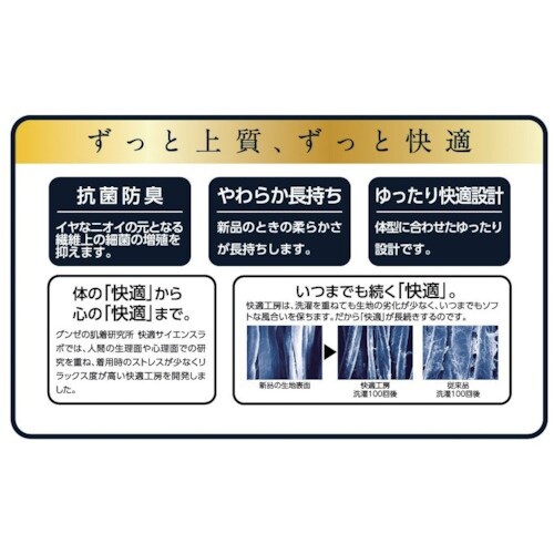 GUNZE 快適工房 半袖U首