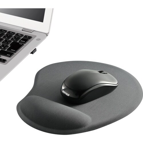 BUFFALO リストレスト一体型マウスパッド ブ