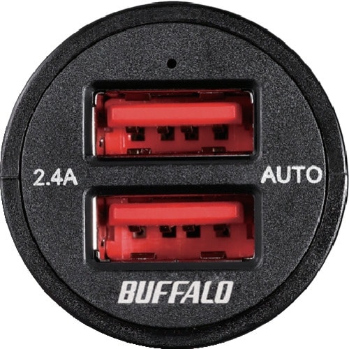 BUFFALO 2.4A シガーソケット用USB急