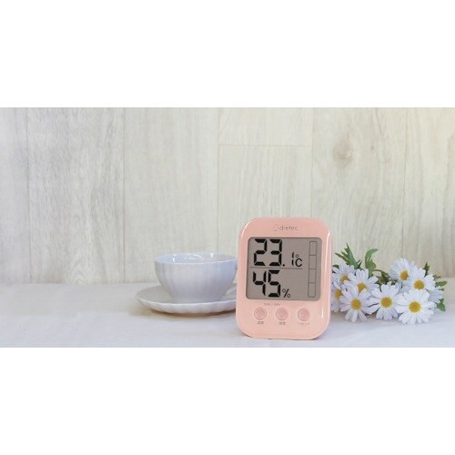 dretec デジタル温湿度計「モスフィ」 ピンク