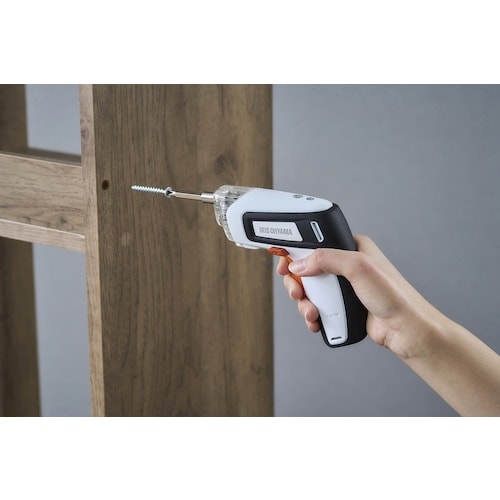 IRIS 103078 充電式電動ドライバー ホワ