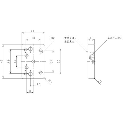 NIKKI 簡易防水型LEDリニアライト用マグネッ