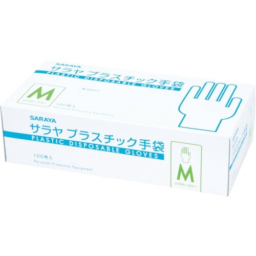 サラヤ プラスチック手袋粉無 M (100枚入)