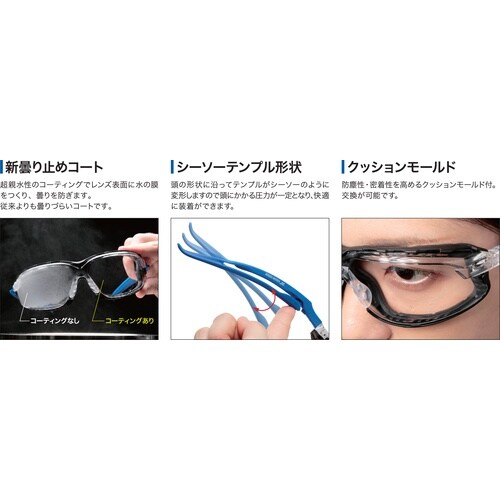 ミドリ安全 二眼型 保護メガネ(クッションモールド