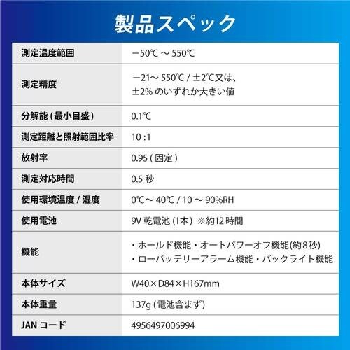高森コーキ 放射温度計 Infrared −20ー