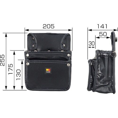 タジマ セフツイン腰袋 ナイロン 釘袋2段小