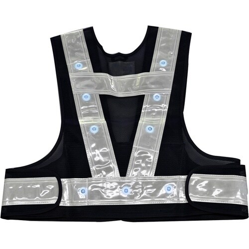 ミズケイ 多機能ベスト「光るんです」ショート丈 青