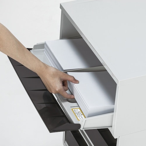 テラモト ペーパー分類ボックス ダークグレー