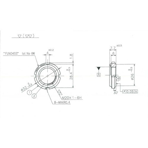 冨士精密 FINE U−NUT M20×1 SS4