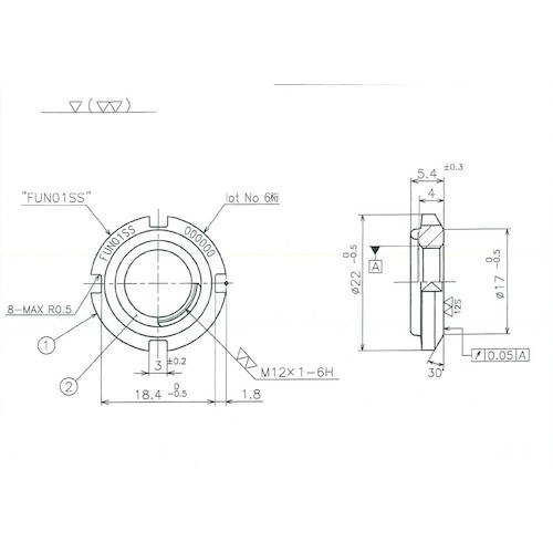 冨士精密 FINE U−NUT M12×1 SS4