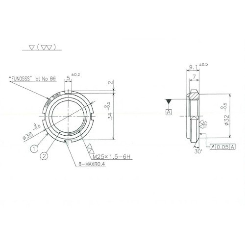 冨士精密 FINE U−NUT M25×1.5 S