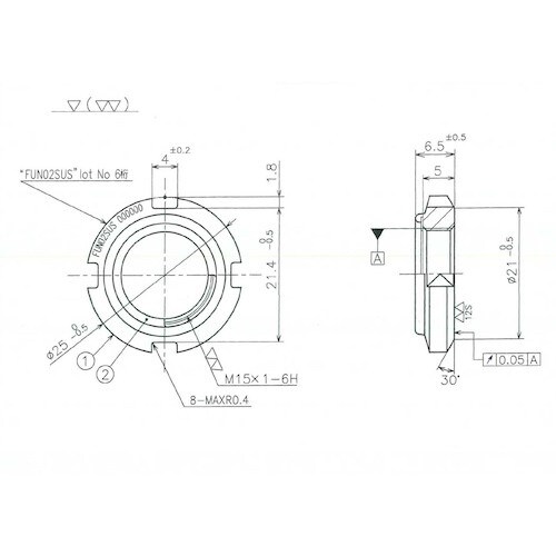 冨士精密 FINE U−NUT M15×1 SUS