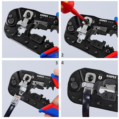 KNIPEX ウエスタンプラグ圧着ペンチ(8ピン)