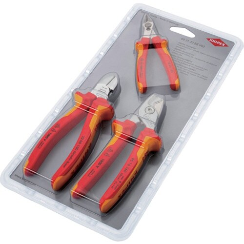 KNIPEX 絶縁工具3点セット(ニッパー2種類、