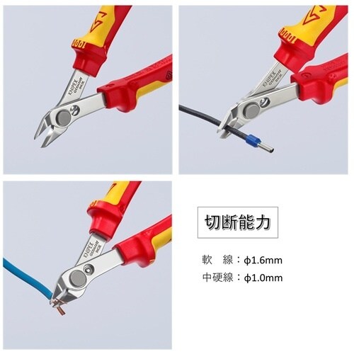 KNIPEX 絶縁工具3点セット(ニッパー2種類、