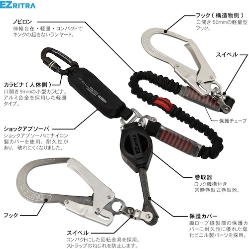 TSUYORON ハーネス胴ベルト兼用ランヤード