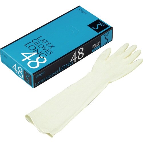 シンガー ラテックス手袋ロング48(20枚入)S