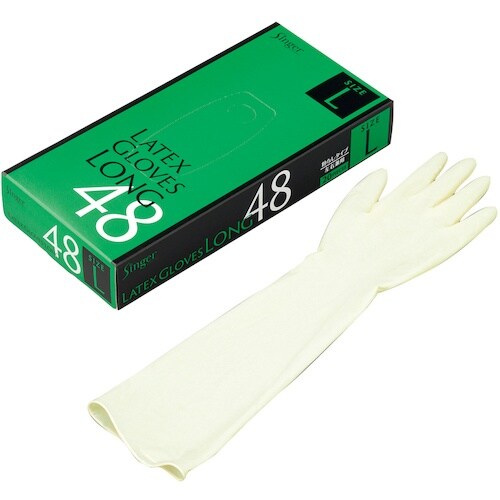 シンガー ラテックス手袋ロング48(20枚入)L