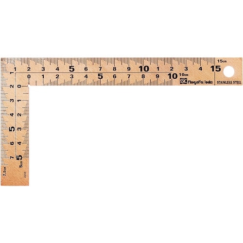 SK 金曲尺 15cm 快段目盛 厚手広巾 ピンク