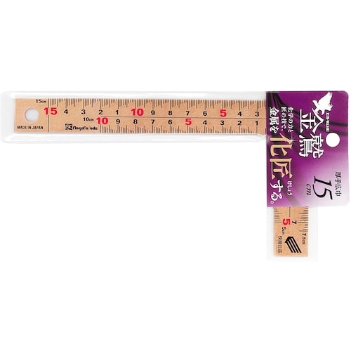 SK 金曲尺 15cm 快段目盛 厚手広巾 ピンク