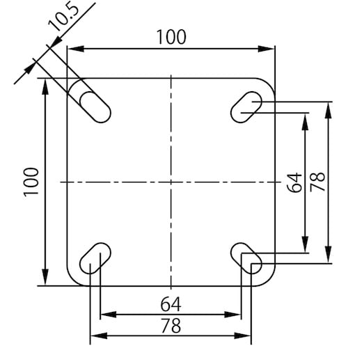 ユーエイ AGVキャスター75径双輪ウレタン車自在