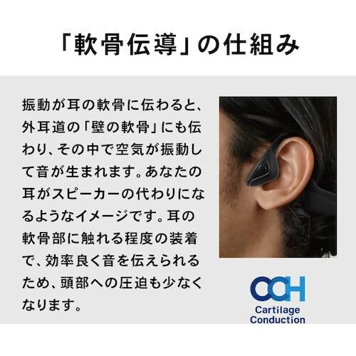 オーディオテクニカ ワイヤレス軟骨伝導ヘッドホン