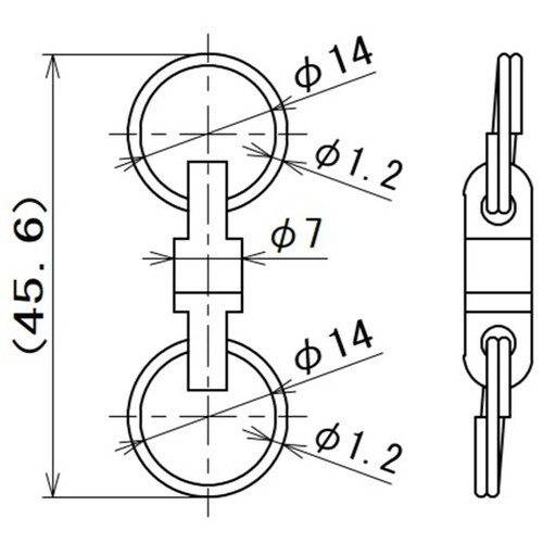 ラクテム スイベル ダブルリング付 Φ12−12