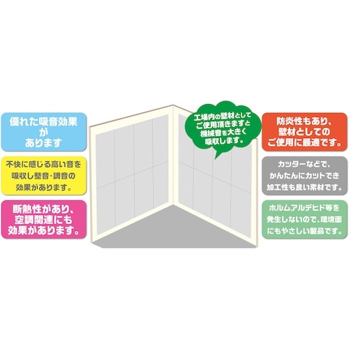 光 吸音フェルト 1820×910×9 ホワイト