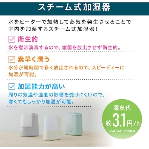 IRIS 298097 スチーム式加湿器 120m