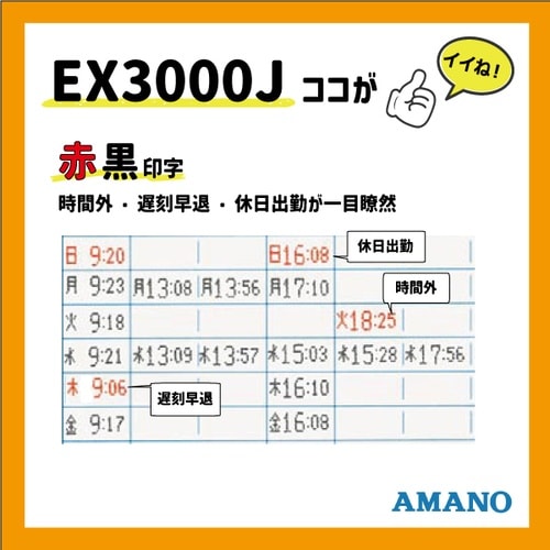 アマノ タイムレコーダーEXー3000J