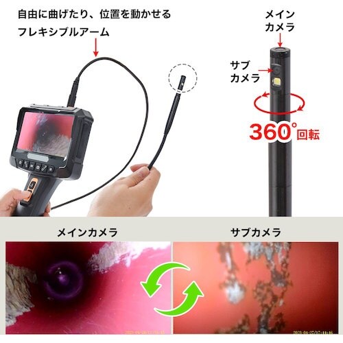 サンコー 2カメラ360度回転式内視鏡2M