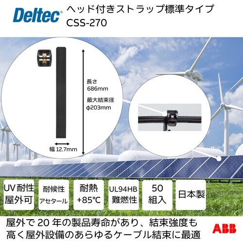 デルテック ヘッド付きストラップ 標準タイプ 幅1