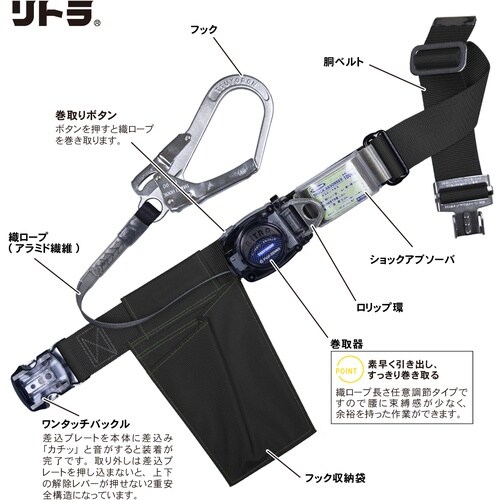 TSUYORON 胴ベルト型墜落制止用器具(巻取タ