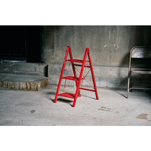 TENMA アルミ踏み台スリム3段 レッド