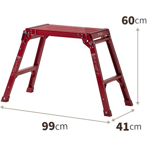 TENMA アルミ作業台2段 レッド
