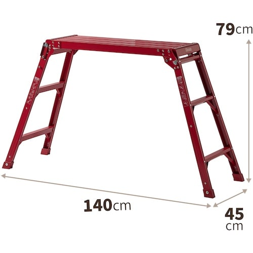 TENMA アルミ作業台3段 レッド